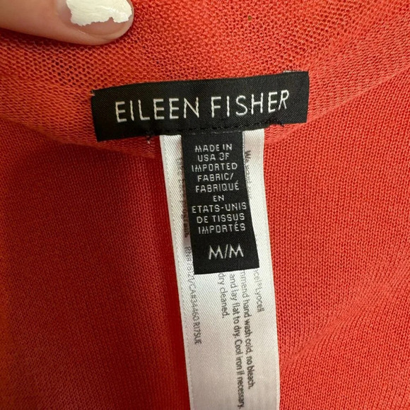 Eileen Fisher coral lightweight long sleeve sweater size medium P11 - Picture 3 of 4